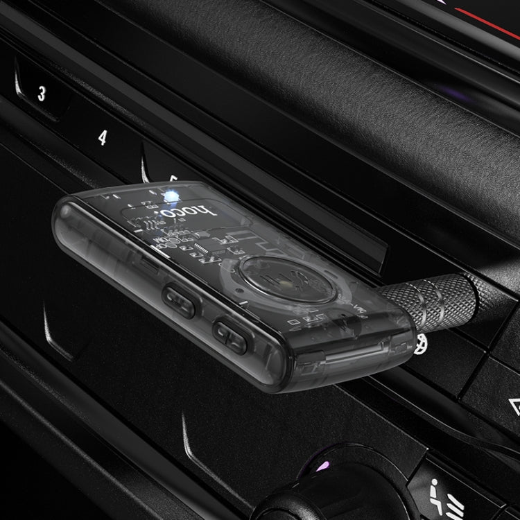 hoco E66 Transparent Explorer Edition Car AUX Bluetooth Receiver