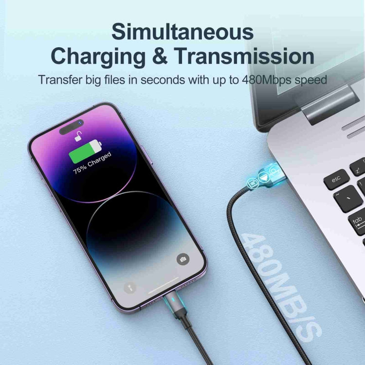 JOYROOM S-UL012A10 Extraordinary Series 2.4A USB-A to 8 Pin Fast Charging Data Cable, Cable Length:2m