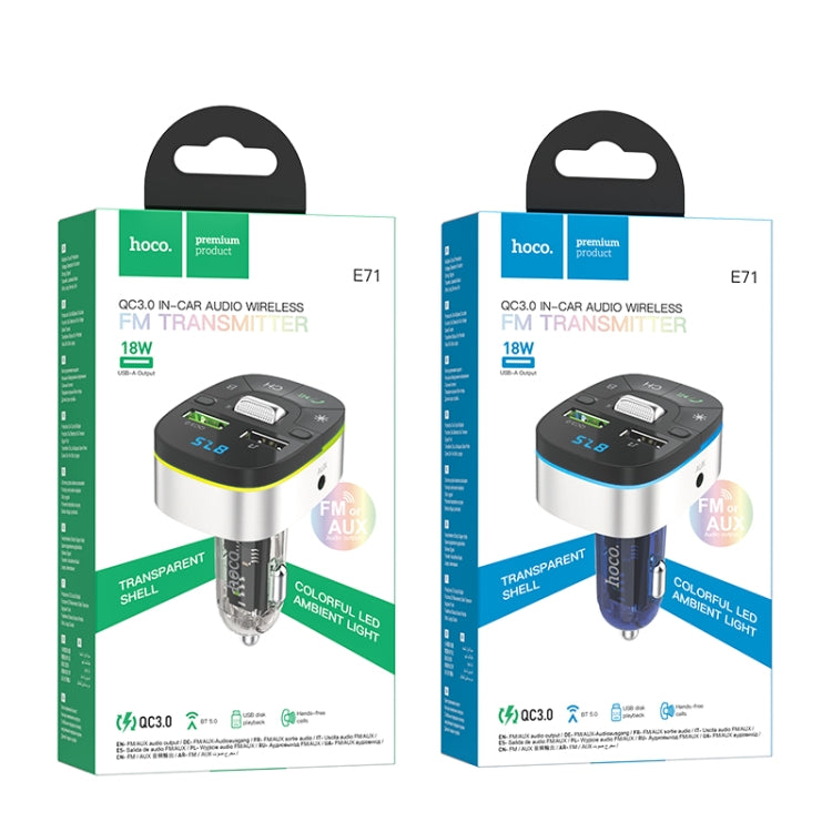 hoco E71 Car QC3.0 Fast Charge Bluetooth 5.0 MP3 Player FM Transmitter