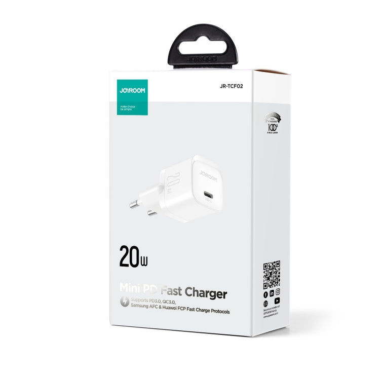 JOYROOM JR-TCF02 PD Type-C 20W Mini Charger, Plug:EU Plug
