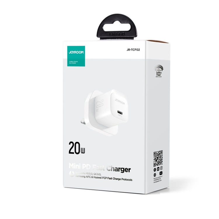 JOYROOM JR-TCF02 PD Type-C 20W Mini Charger, Plug:UK Plug