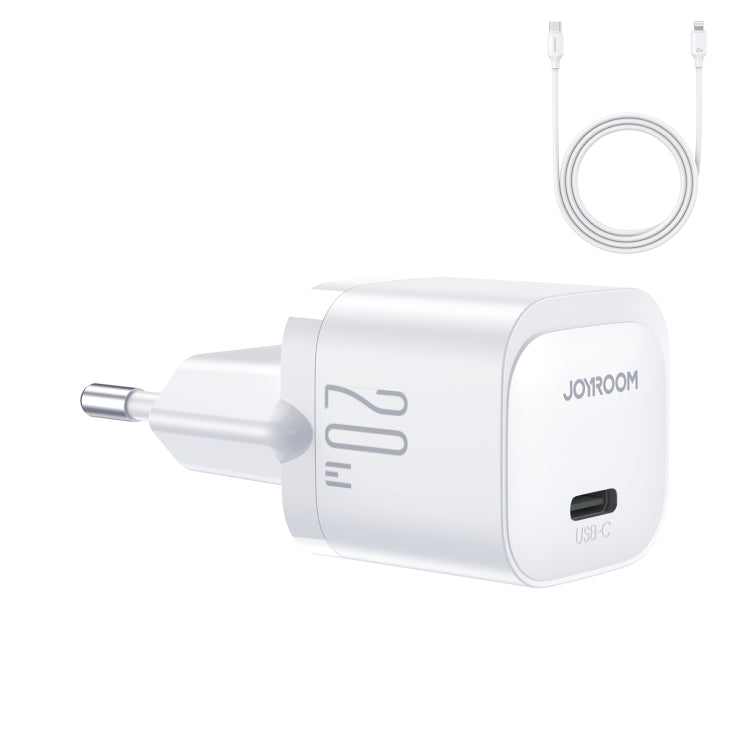 JOYROOM JR-TCF02 PD Type-C 20W Mini Charger with 1m Type-C to 8Pin Cable, Plug:EU Plug
