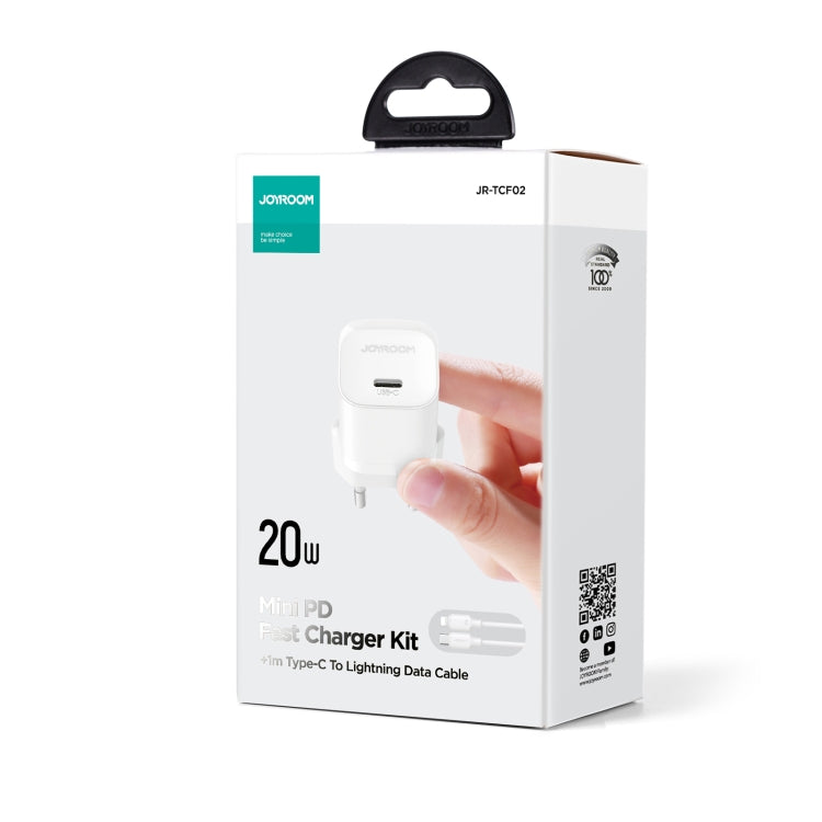 JOYROOM JR-TCF02 PD Type-C 20W Mini Charger with 1m Type-C to 8Pin Cable, Plug:EU Plug
