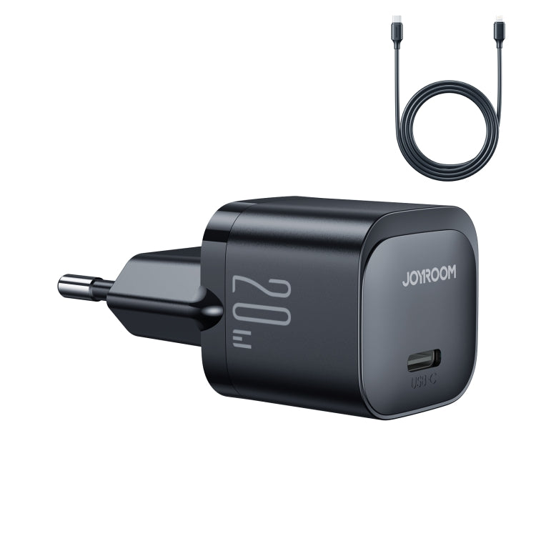 JOYROOM JR-TCF02 PD Type-C 20W Mini Charger with 1m Type-C to 8Pin Cable, Plug:EU Plug