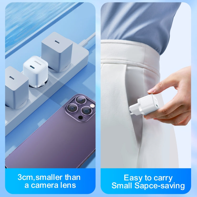 JOYROOM JR-TCF02 PD Type-C 20W Mini Charger with 1m Type-C to 8Pin Cable, Plug:EU Plug