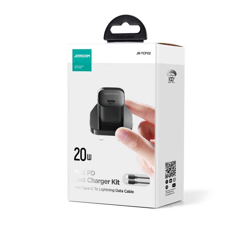 JOYROOM JR-TCF02 PD Type-C 20W Mini Charger with 1m Type-C to 8Pin Cable, Plug:UK Plug