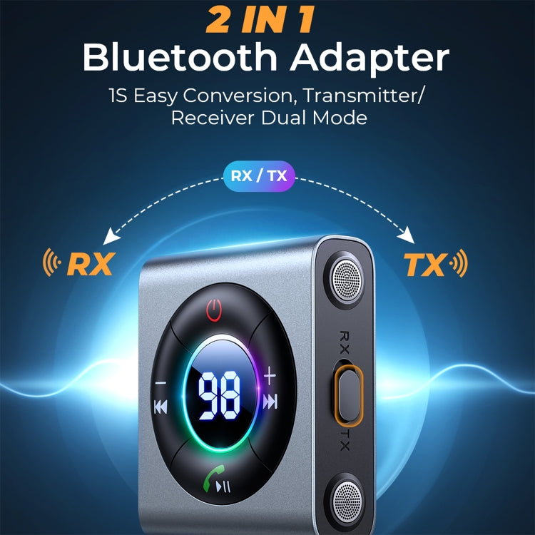 JOYROOM JR-CB2 2 in 1 Bluetooth 5.3 Car Wireless FM Transmitter Receiver(Dark Grey)