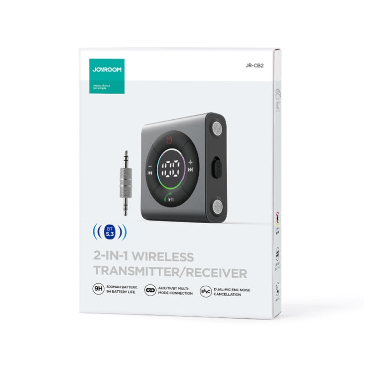 JOYROOM JR-CB2 2 in 1 Bluetooth 5.3 Car Wireless FM Transmitter Receiver(Dark Grey)