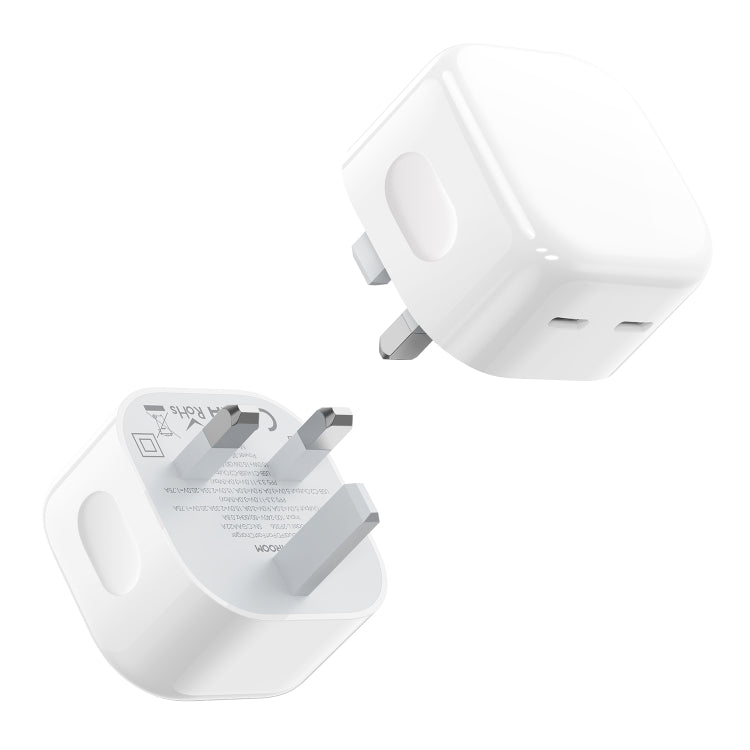 JOYROOM L-2P356 35W Dual USB-C / Type-C PD Fast Charger, UK Plug(White)