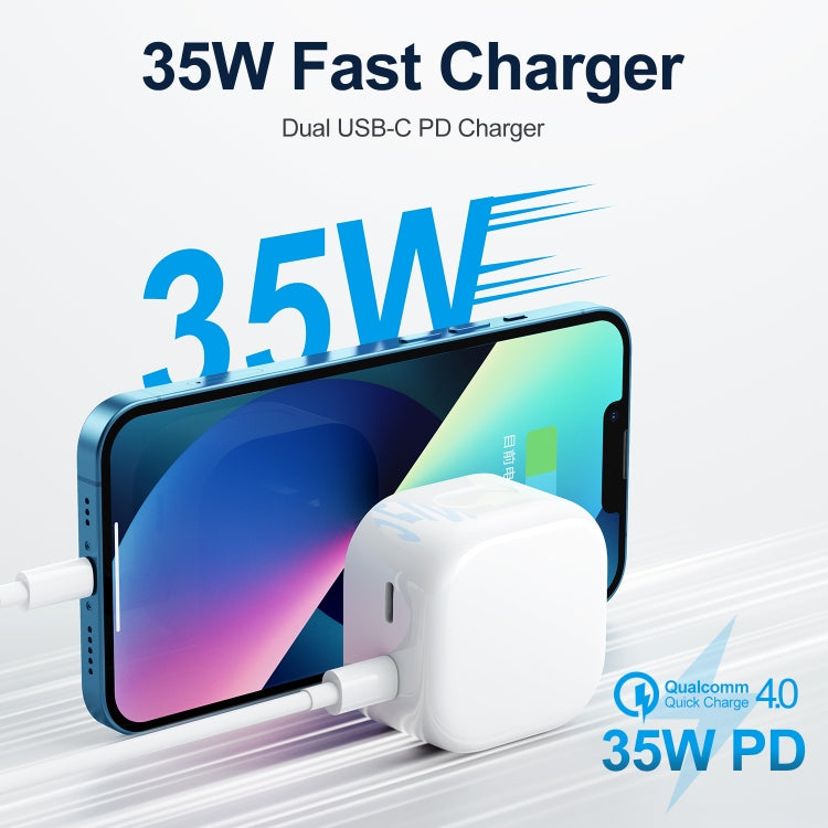 JOYROOM L-2P356 35W Dual USB-C / Type-C PD Fast Charger, UK Plug(White)