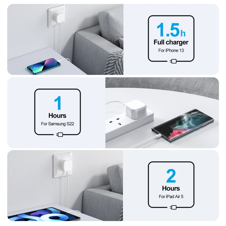 JOYROOM L-2P356 35W Dual USB-C / Type-C PD Fast Charger, UK Plug(White)