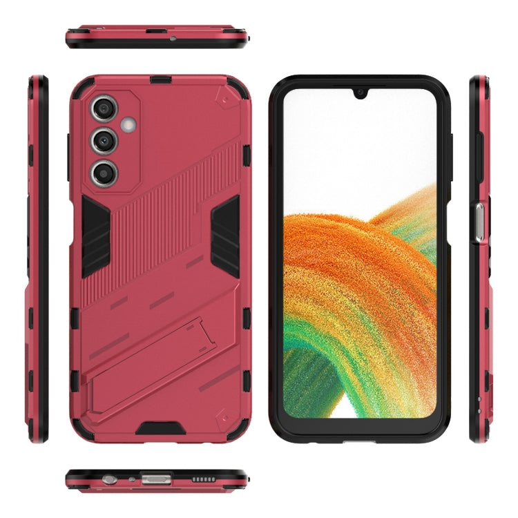 For Samsung Galaxy A24 5G / A24 4G Punk Armor 2 in 1 PC + TPU Shockproof Phone Case with Invisible Holder
