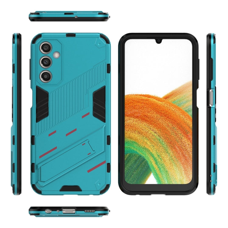 For Samsung Galaxy A24 5G / A24 4G Punk Armor 2 in 1 PC + TPU Shockproof Phone Case with Invisible Holder