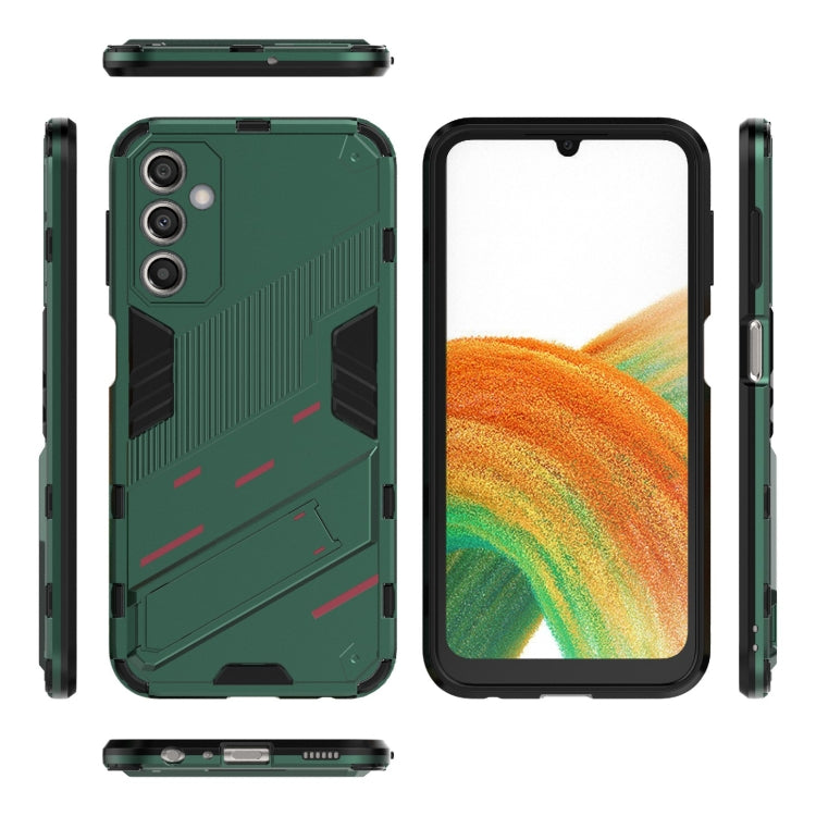 For Samsung Galaxy A24 5G / A24 4G Punk Armor 2 in 1 PC + TPU Shockproof Phone Case with Invisible Holder