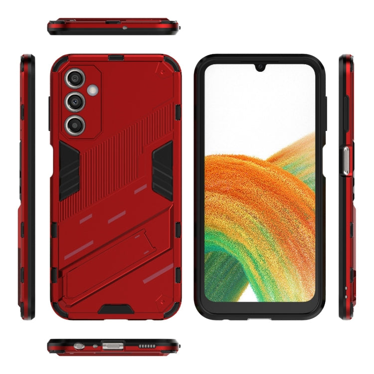 For Samsung Galaxy A24 5G / A24 4G Punk Armor 2 in 1 PC + TPU Shockproof Phone Case with Invisible Holder