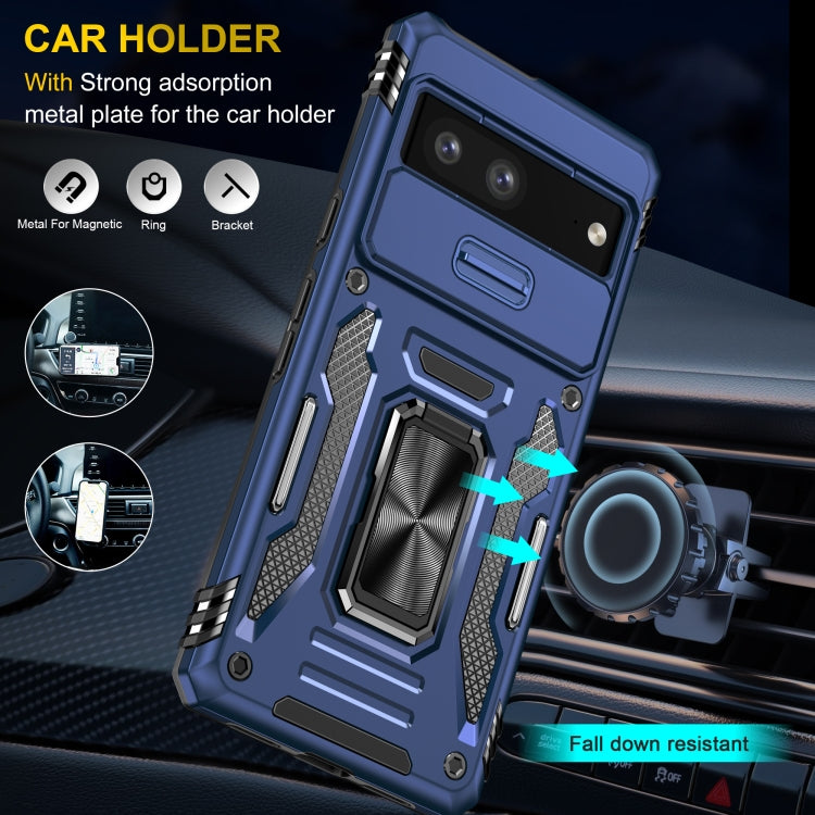 For Google Pixel 7a Armor PC + TPU Camera Shield Phone Case