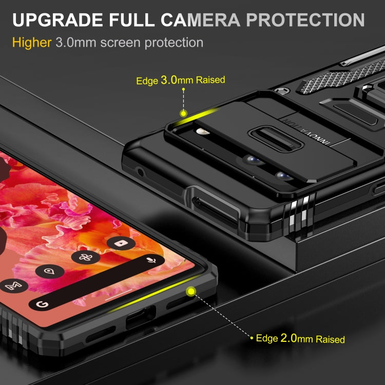 For Google Pixel 7a Armor PC + TPU Camera Shield Phone Case