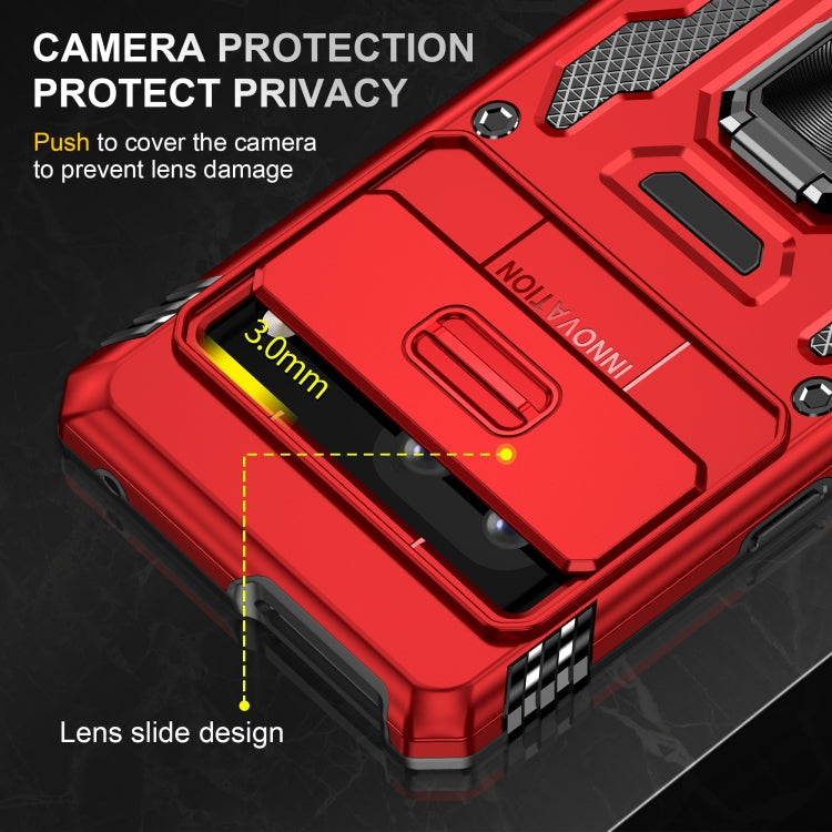 For Google Pixel 7a Armor PC + TPU Camera Shield Phone Case