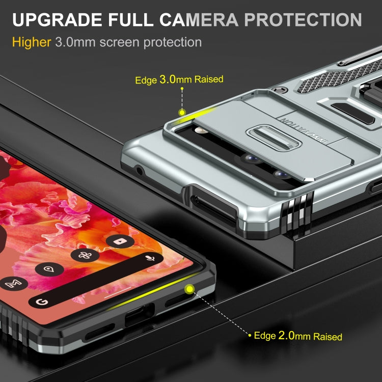 For Google Pixel 7a Armor PC + TPU Camera Shield Phone Case