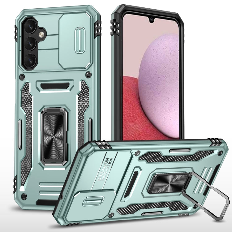 For Samsung Galaxy A34 Armor PC + TPU Camera Shield Phone Case