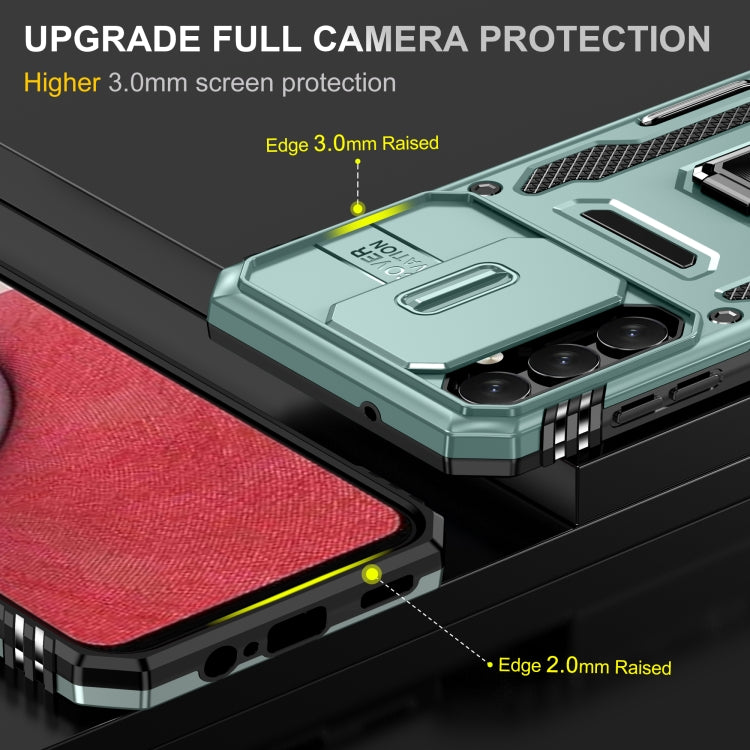 For Samsung Galaxy A34 Armor PC + TPU Camera Shield Phone Case