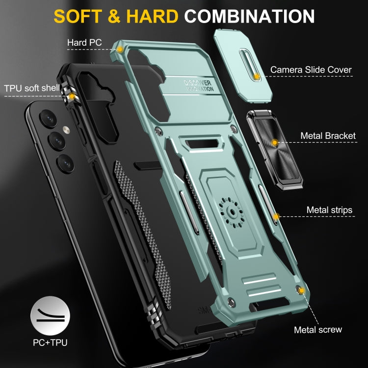 For Samsung Galaxy A34 Armor PC + TPU Camera Shield Phone Case