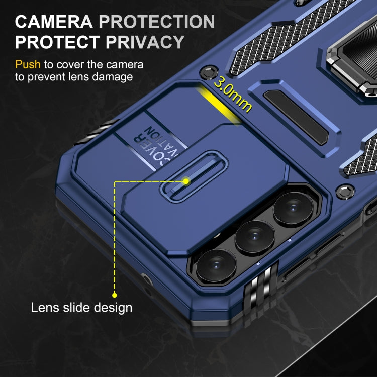 For Samsung Galaxy A34 Armor PC + TPU Camera Shield Phone Case