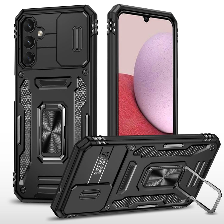 For Samsung Galaxy A34 Armor PC + TPU Camera Shield Phone Case