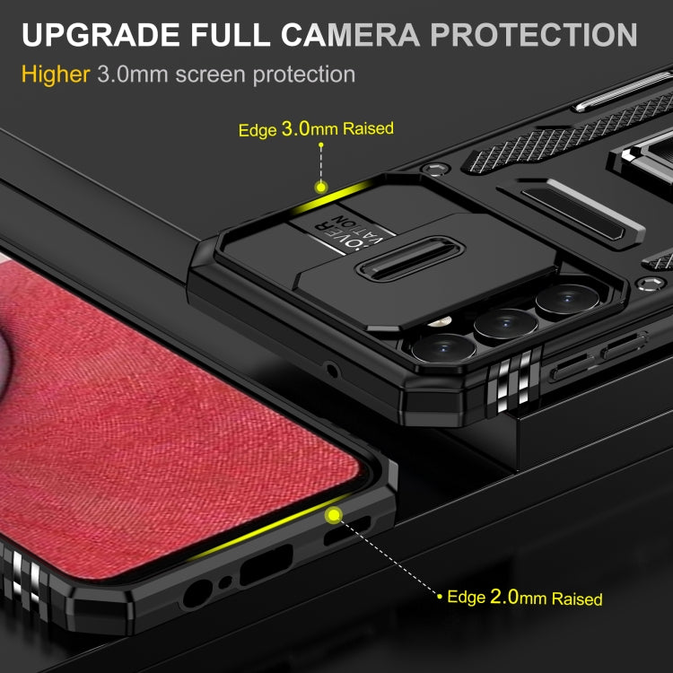 For Samsung Galaxy A34 Armor PC + TPU Camera Shield Phone Case