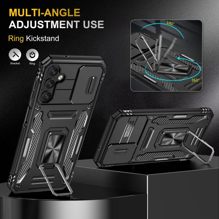 For Samsung Galaxy A34 Armor PC + TPU Camera Shield Phone Case