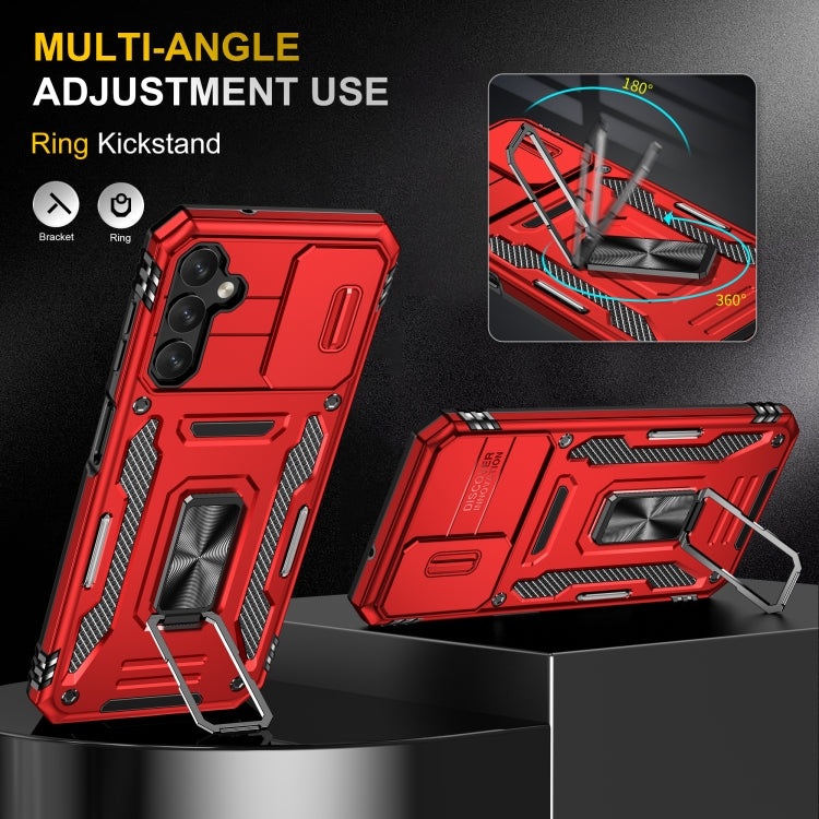 For Samsung Galaxy A34 Armor PC + TPU Camera Shield Phone Case