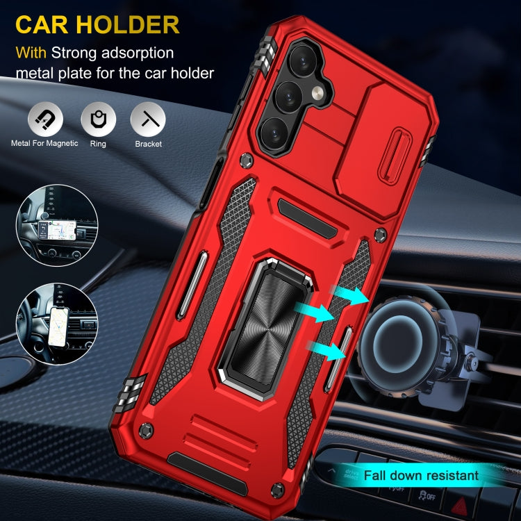 For Samsung Galaxy A34 Armor PC + TPU Camera Shield Phone Case