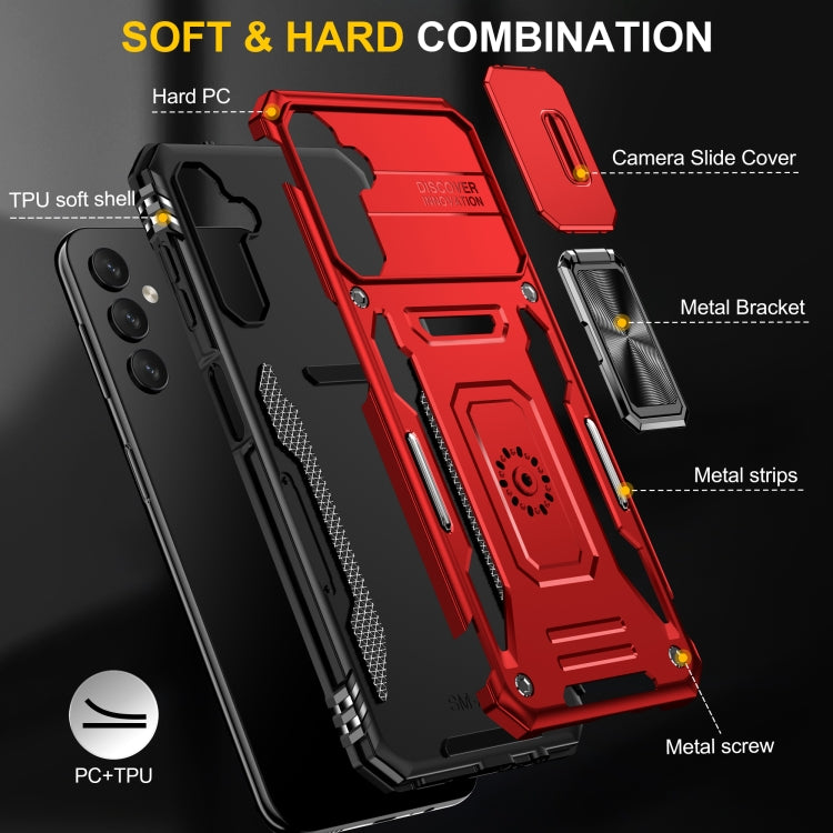 For Samsung Galaxy A34 Armor PC + TPU Camera Shield Phone Case