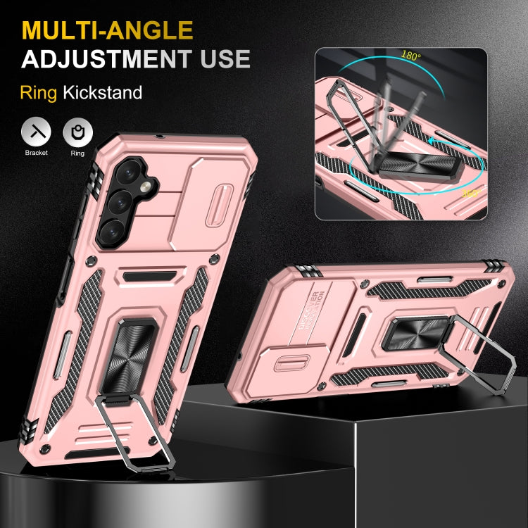 For Samsung Galaxy A34 Armor PC + TPU Camera Shield Phone Case