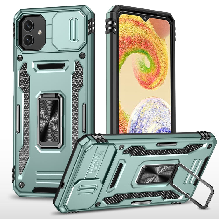 For Samsung Galaxy M13 5G / A04 Armor PC + TPU Camera Shield Phone Case