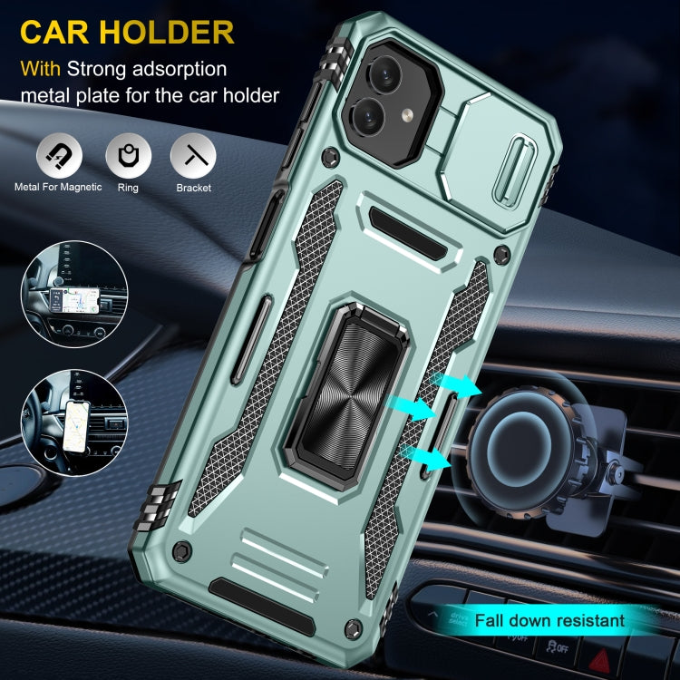 For Samsung Galaxy M13 5G / A04 Armor PC + TPU Camera Shield Phone Case