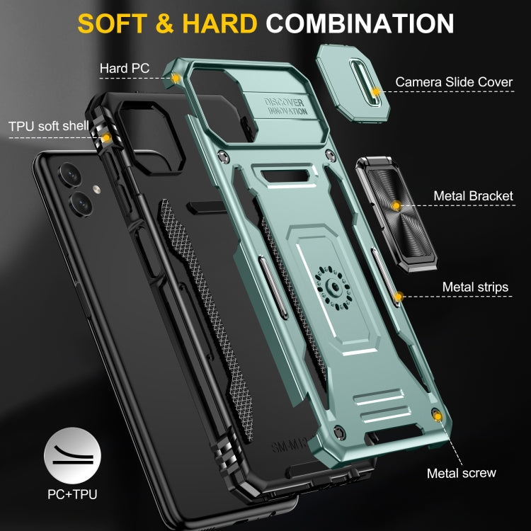 For Samsung Galaxy M13 5G / A04 Armor PC + TPU Camera Shield Phone Case