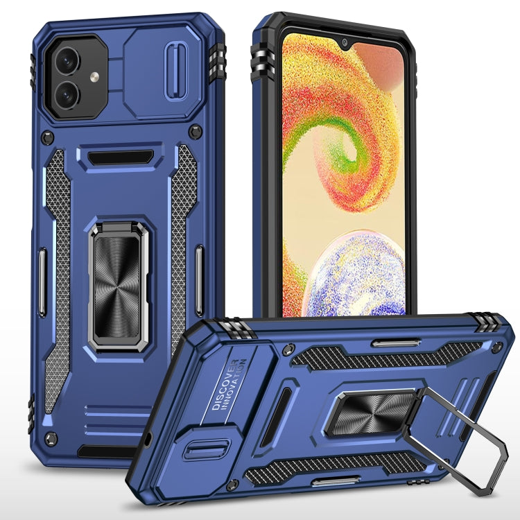 For Samsung Galaxy M13 5G / A04 Armor PC + TPU Camera Shield Phone Case