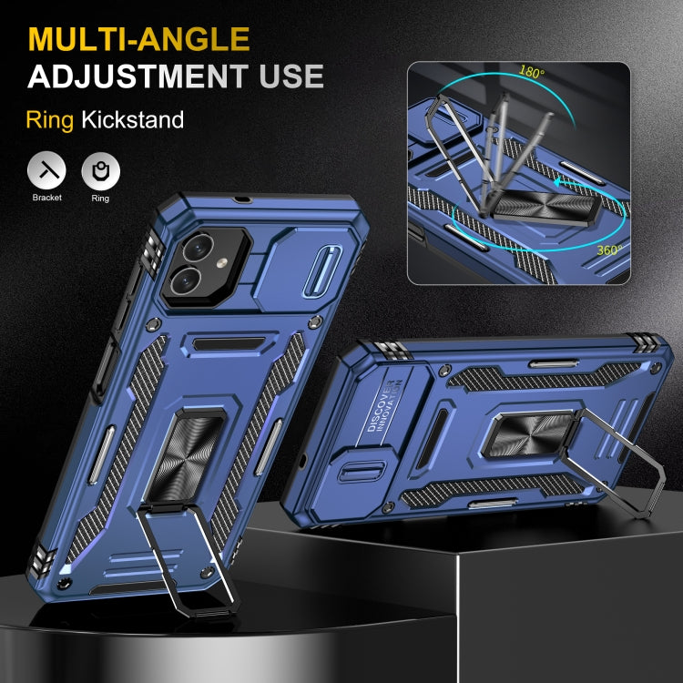 For Samsung Galaxy M13 5G / A04 Armor PC + TPU Camera Shield Phone Case