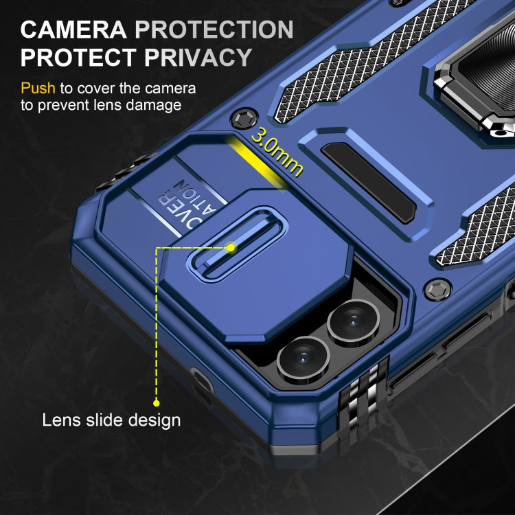 For Samsung Galaxy M13 5G / A04 Armor PC + TPU Camera Shield Phone Case