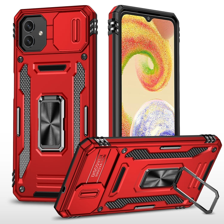 For Samsung Galaxy M13 5G / A04 Armor PC + TPU Camera Shield Phone Case