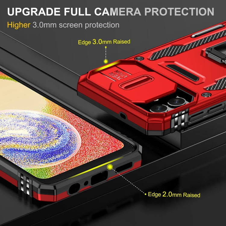 For Samsung Galaxy M13 5G / A04 Armor PC + TPU Camera Shield Phone Case