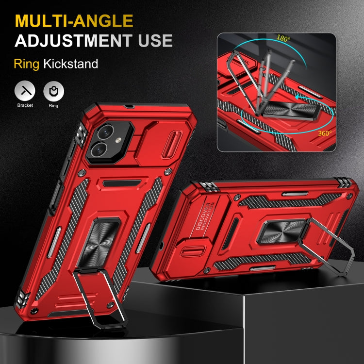 For Samsung Galaxy M13 5G / A04 Armor PC + TPU Camera Shield Phone Case