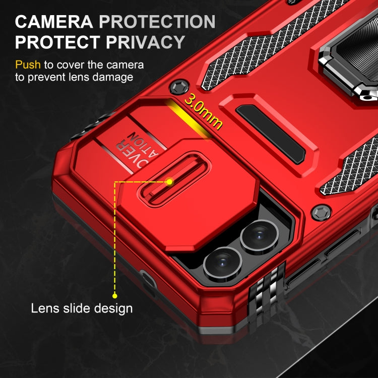 For Samsung Galaxy M13 5G / A04 Armor PC + TPU Camera Shield Phone Case