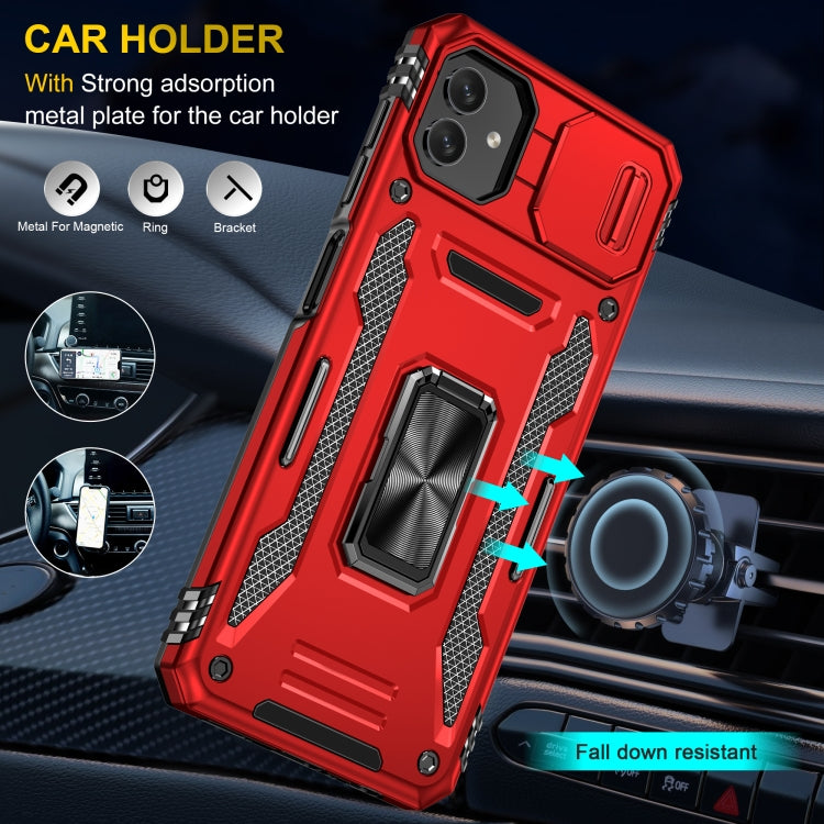 For Samsung Galaxy M13 5G / A04 Armor PC + TPU Camera Shield Phone Case