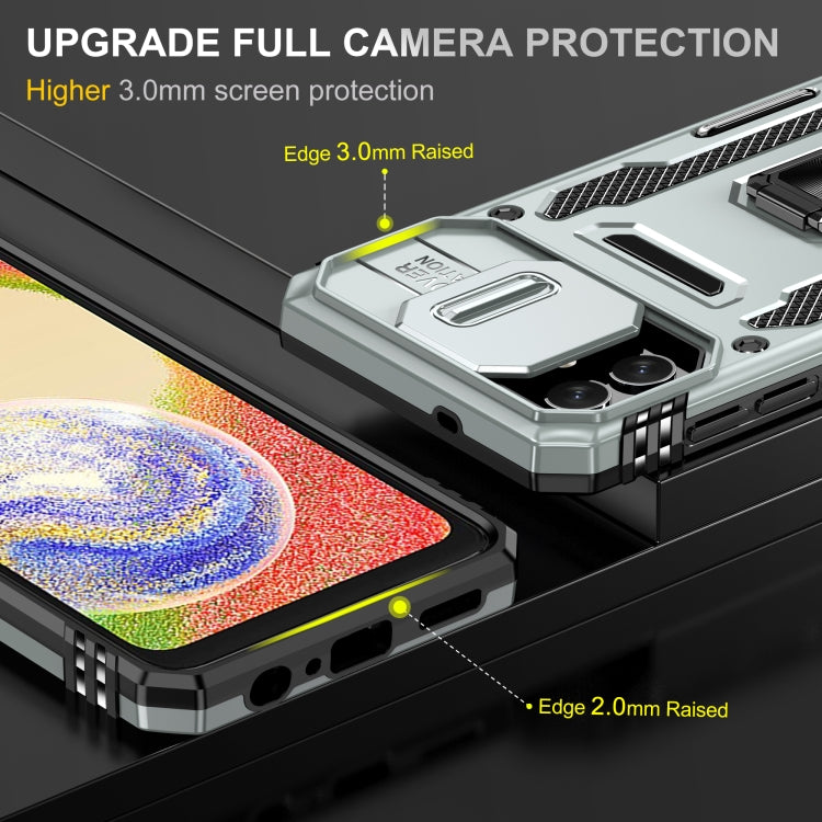For Samsung Galaxy M13 5G / A04 Armor PC + TPU Camera Shield Phone Case
