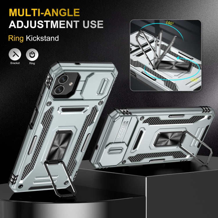 For Samsung Galaxy M13 5G / A04 Armor PC + TPU Camera Shield Phone Case