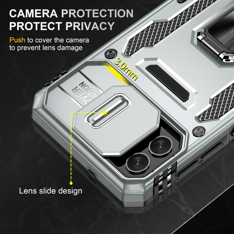For Samsung Galaxy M13 5G / A04 Armor PC + TPU Camera Shield Phone Case