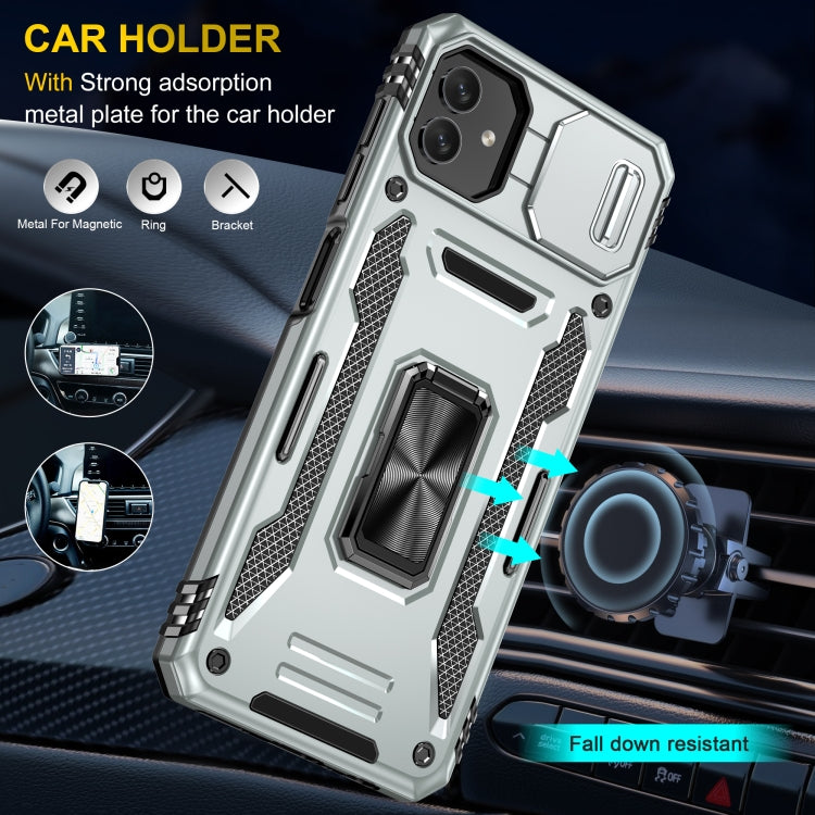 For Samsung Galaxy M13 5G / A04 Armor PC + TPU Camera Shield Phone Case