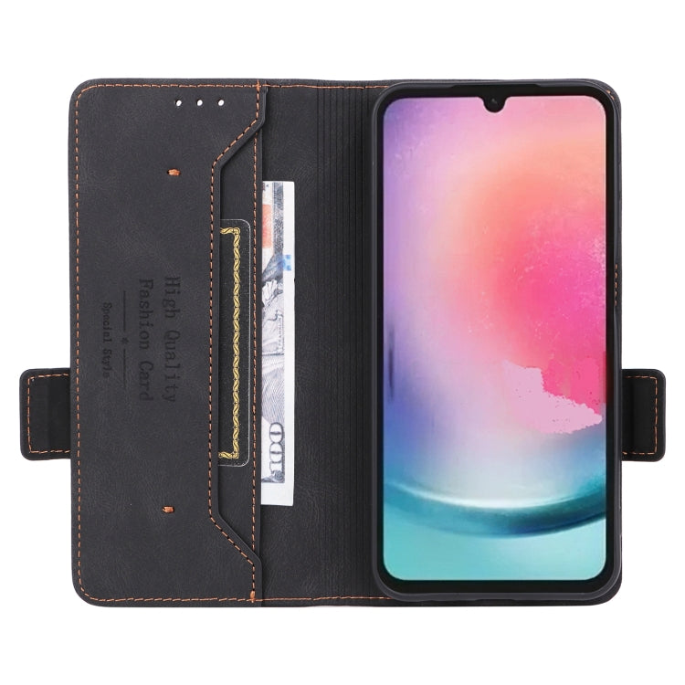 For Samsung Galaxy A24 4G Magnetic Clasp Flip Leather Phone Case